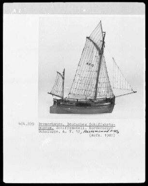 Norderneyer Schaluppe "A.Y. 12", Museumsmodell