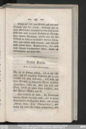 Drittes Kapitel. Ein kleiner Abschlag.