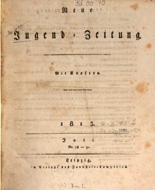 Neue Jugendzeitung. 4,Juli/Dez. 1813