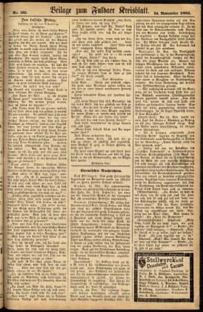 Zweite Ausgabe vom Samstag, den 24. November 1883.
