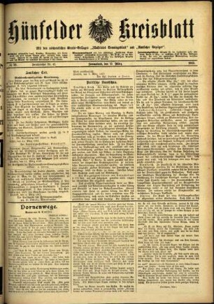 Ausgabe vom Samstag, den 15. März 1913.
