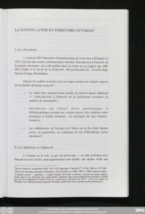 La Nation Latine En Territoire Ottoman