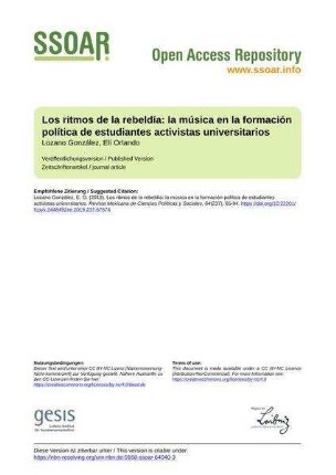 Los ritmos de la rebeldía: la música en la formación política de estudiantes activistas universitarios