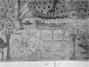 Wandbehang aus Südschweden (Bonad) — Detail: Elefant