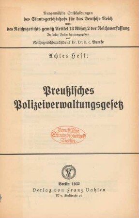 Preußisches Polizeiverwaltungsgesetz