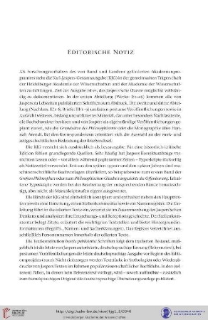 Editorische Notiz
