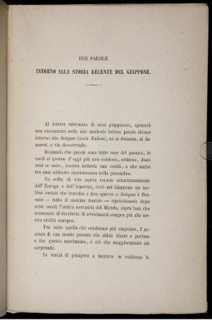 Due Parole Intorno Alla Storia Recente Del Giappone.