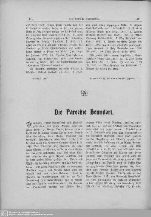 Die Parochie Benndorf