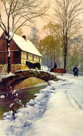 Postkarte mit Winterlandschaft