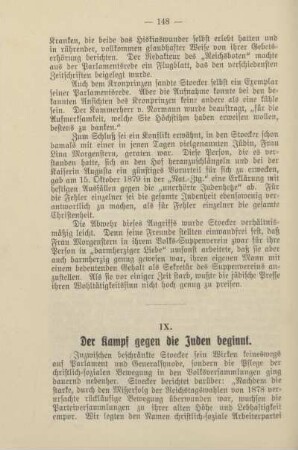 IX. Der Kampf gegen die Juden beginnt