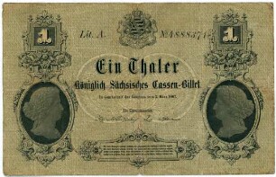 Geldschein, Taler, 2.3.1867