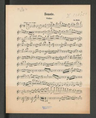 Sonate. Violino.
