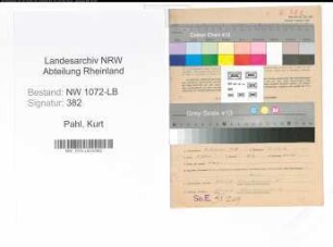 Entnazifizierung Kurt Pahl , geb. 14.02.1908 (Kaufmaennischer Angestellter)