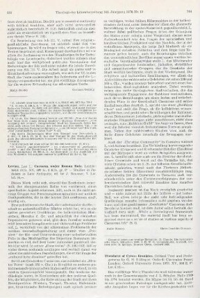 763-764 [Rezension] Leṿin, Yiśraʾel L., Caesarea under Roman rule