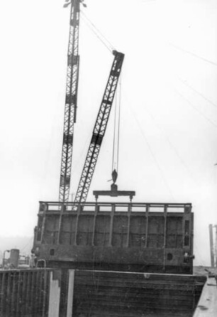 Bau der Schleusengruppe Meppen/Dortmund-Ems-Kanal
