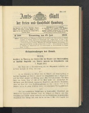 No. 168, 18. Juli 1918