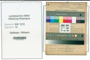 Entnazifizierung Wilhelm Gellissen , geb. 05.03.1890 (Baecker)