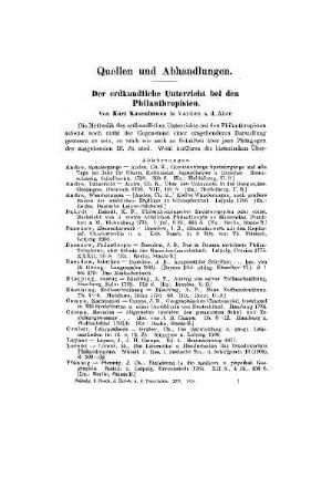 Der erdkundliche Unterricht bei den Philanthropisten
