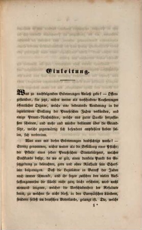 Legislative Fragen betreffend die Juden im Preußischen Staate