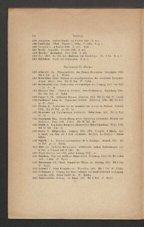 Numismatische Bücher.