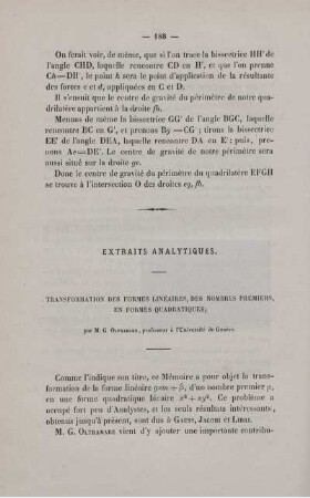Extraits analytiques.