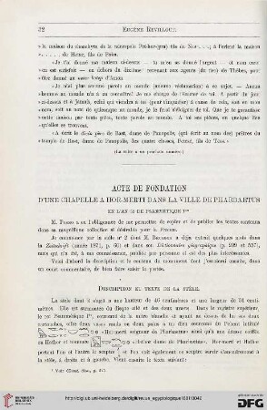 2: Acte de fondation d'une chapelle à Hor-Merti dans la ville de Pharbaetus en l'an 52 de Psammétique Ier