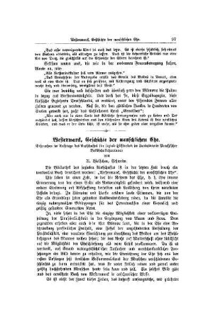 Westermarck, Geschichte der menschlichen Ehe