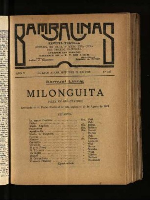 Milonguita : pieza en dos actos