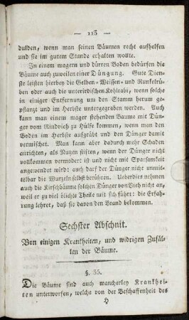 Sechster Abschnit. Von einigen Krankheiten, und widrigen Zufällen der Bäume.