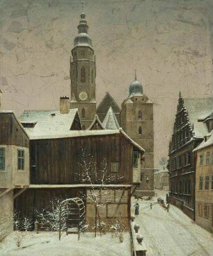 Coburg, Blick auf die Neugasse und Moritzkirche