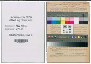 Entnazifizierung Ewald Sondermann , geb. 03.07.1878 (Posthalter)