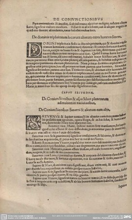 CAPUT SECUNDUM: De Coniunctionibus & aspectibus planetarum adinuicem in natibus.