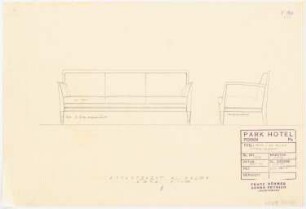 Park Hotel, Posen: Sofa im kl. Salon d. Appartements 1:10