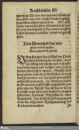 Von schmertzen des magens und bauchs. Das zehend Capitel