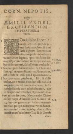 Corn. Nepotis, vulgo Aemilii Probi, Excellentium Imperatorum Vitae.