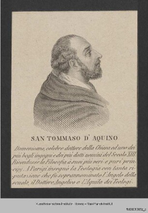 Folge von Bildnissen : Männerbildnisse, Gelehrte, Schriftsteller und Geistliche : Bildnis des heiligen Thomas von Aquin