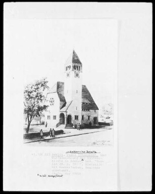 Entwurfszeichnung der Erlöserkirche in Adenau, bez. "Berlin 28.X.1911"