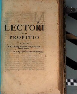 Lectori suo propitio S. P. D. M. Ioannes Doppertus, Rector Lycei Sneeb. : [Programma aliqua de magna quondam autoritate Pythagorae continens]