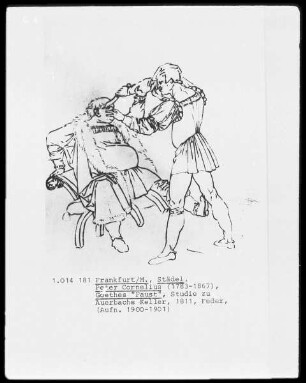 Bilder zu Goethes "Faust" (Folge von 12 Blättern) — Studie zu Auerbachs Keller