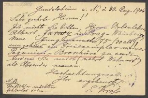 Brief an B. Schott's Söhne : 30.08.1906