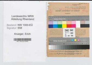 Entnazifizierung Erich Krueger, geb. 18.01.1894 (Polizeibeamter)