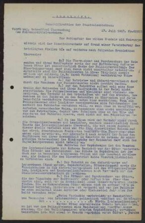 Allgemeine Verfügungen des Kriegsministeriums, Generalkommandos und anderer Stellen
