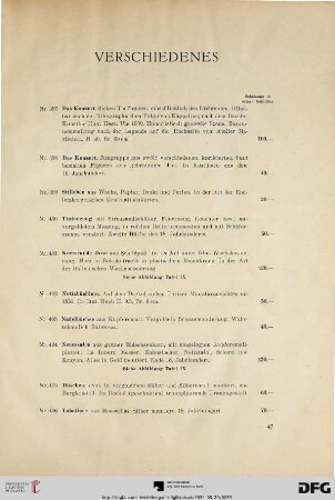 Verschiedenes (Nr. 397-419)