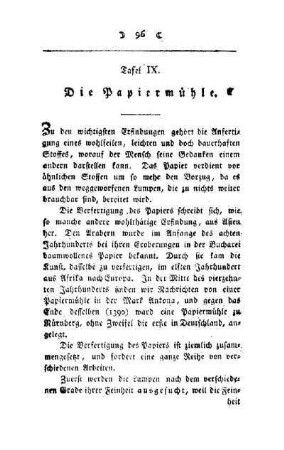 ¬Die¬ Papiermühle : Tafel IX