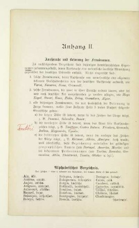 Anhang II. Aussprache und Betonung der Fremdnamen