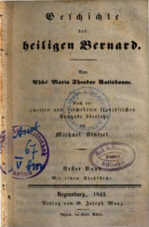 Geschichte des heiligen Bernard, 1