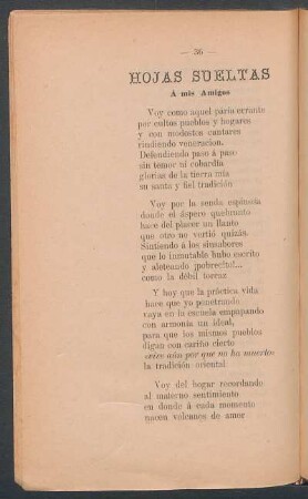Hojas sueltas : A mis amigos