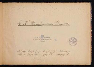 Handschriftliches Titelblatt: C.N. Kleemännische Prospekte; mit Besitzvermerk: Stiftung der Familie Stoer und Stier (Nürnberg) / Stempel