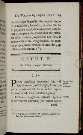 Caput IV. De Vallo ejusque Partibus.