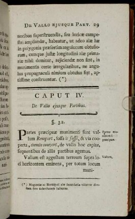 Caput IV. De Vallo ejusque Partibus.